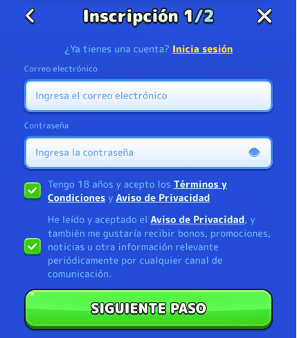 Registration at Pistolo casino